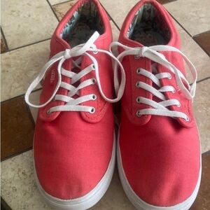 Vans Pink Flats with White Laces